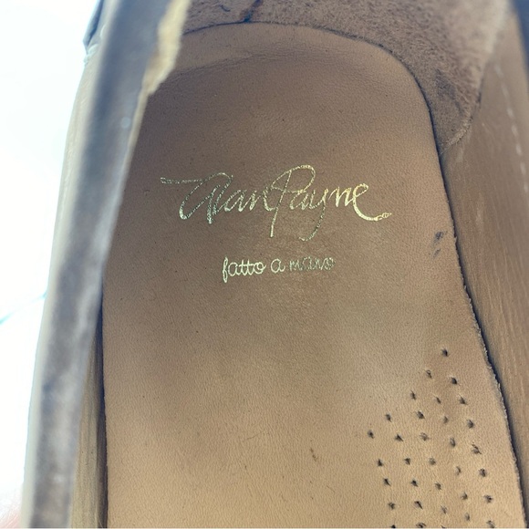 Alan Payne Fatto A Mano Suede Penny Loafers 10 Slip On Moccasin Hand Made - Picture 6 of 8